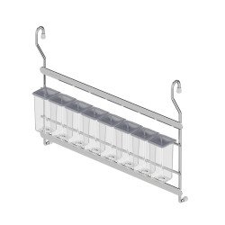 Starax 4011 Hanging Spice Rack 8-Piece Set Chrome - 3