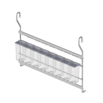 Starax 4011 Hanging Spice Rack 8-Piece Set Chrome - 3