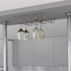 Starax 4043 Kadeh Askısı 4 Bölmeli Krom 35.5 cm - 2