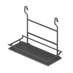 Starax 4124 Wooden Single Large Shelf Spice Rack - Anthracite - Starax