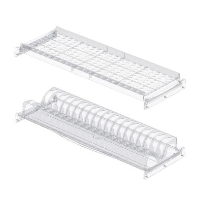 Starax 5231 Transparent Dish Rack Glass Holder with Plastic Tray - 2