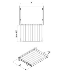 Starax 6203 Teleskopik Raylı Alm Pantolonluk 50cm Gri - 2