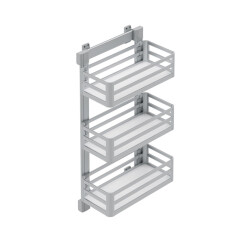 Starax 6271 Grey Aluminum 3-Shelf Unit Left - Starax
