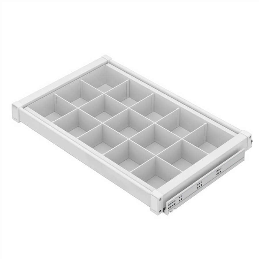 Starax 6717 Gizli Raylı Alüminyum Bölmeli Raf 80cm Beyaz