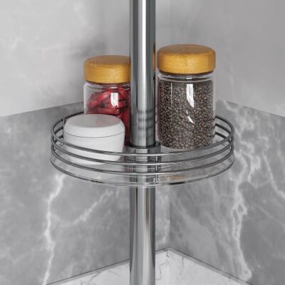 Starax 7102 Chrome Rotating Basket with Transparent Plexiglass Base - 2