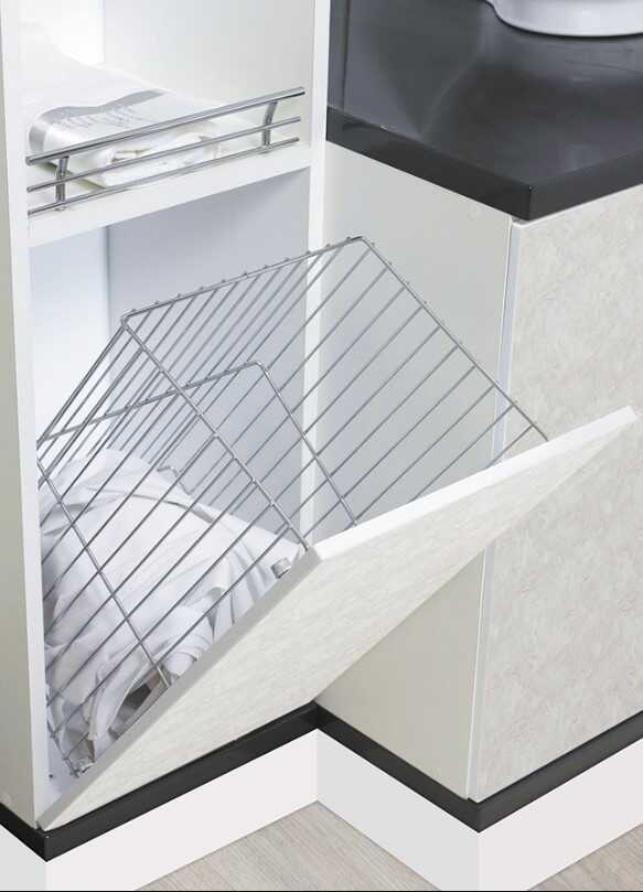 Starax 8012 Kapağa Monte Çamaşır Sepeti 35cm Krom - Starwood Yapı