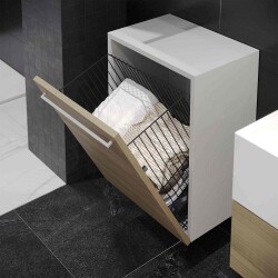 Starax 8014 Kapağa Monte Çamaşır Sepeti 45cm Antrasit - Starax