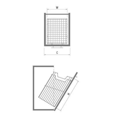 Starax 8111 Askılı Çamaşır Sepeti 30cm Krom - 2