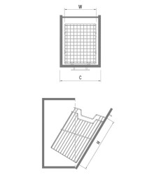 Starax 8116 Askılı Çamaşır Sepeti 55cm Krom - 2