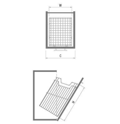 Starax 8117 Chrome Hanging Laundry Basket - 2
