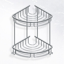 Starax 8865 Chrome Sponge Holder Double Oval Corner - Starax
