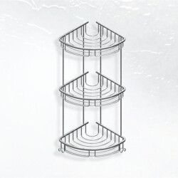 Starax 8868 Chrome Sponge Holder Triple Oval Corner - Starax