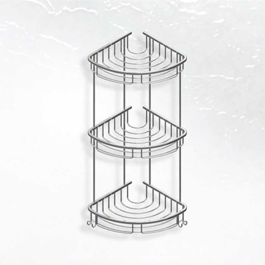 Starax 8868 Süngerlik Üçlü Oval Köşe 18cm Krom