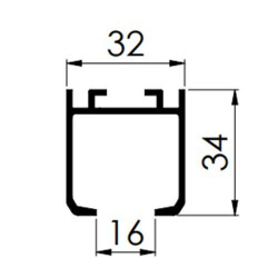 Starax Alüminyum Profil Üst Ray 2 Metre - Starax