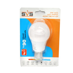 Svs Led Ampül 8W 6500K Şarjlı Beyaz - Pelsan