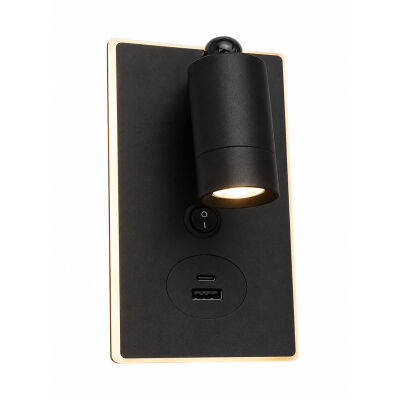 Sym Aplik Yatak Başı Okuma Led Siyah - 1