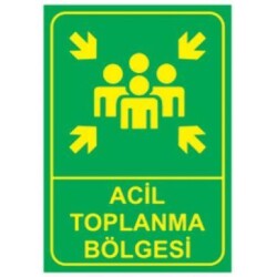 Sym Emergency Gathering Area Warning Sign - Sym
