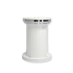 Sym Plastic Leg 10Cm Jumbo White Striped Round Table Chrome - 2