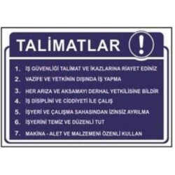 SYM Uyarı Levhası Talimatlar - Sym