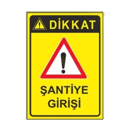 Sym Warning Sign Stw033 Attention Construction Site Entrance - Sym