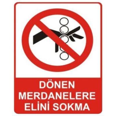 Sym Warning Sign Stw051 Don't Put Your Hand in Rotating Rolls - 1