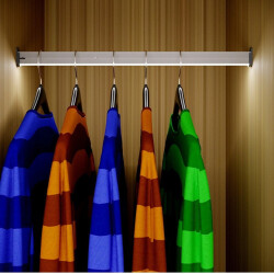 Sym White Light Sensor Wardrobe Rail Profile 50cm - Sym
