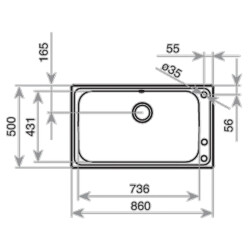 Teka Bahia 1B Plus Sink 860x500x220 Stainless - 3