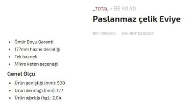 Teka BE 40.40 Under Counter Stainless Sink - 4