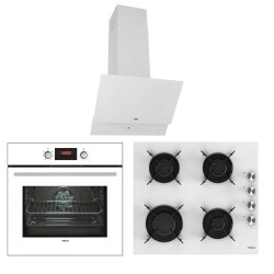 Teka Beyaz Üçlü Ankastre Set ( HAK 625 Fırın - HEL LUX Ocak - ATV 60 Davlumbaz ) - Teka