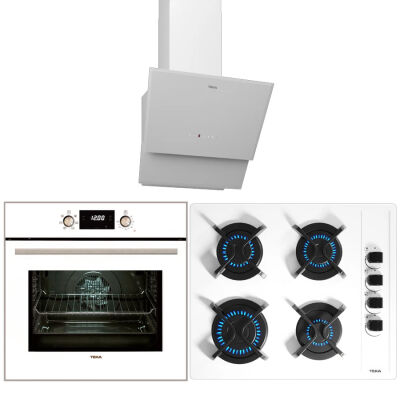 TEKA Beyaz Üçlü Ankastre Set ( HAK 627 Ankastre Fırın - Maestro GBC 64002 Ocak - TVT 60.1 Duvar Davlumbaz ) - 1