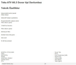 Teka ATV 60.3 Duvar Tipi Davlumbaz Siyah - 2