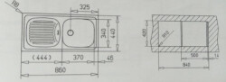 Teka EBM 45 RHD Paslanmaz Mikroketen Çelik Eviye Sol - 2