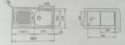 Teka EBM 45 RHD Stainless Microketen Steel Kitchen Sink Left - 2