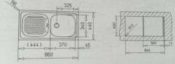 Teka EBM 45 RHD Stainless Microketen Steel Kitchen Sink Right - 2