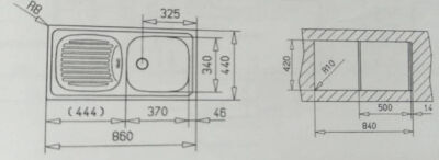 Teka EBM 45 RHD Stainless Microketen Steel Kitchen Sink Right - 2