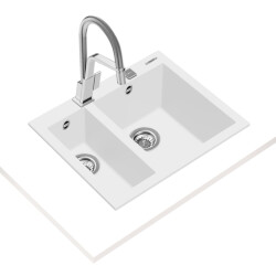 Teka ForSquare 590 TG Çift Hazne Tegranite Evye A. White - 2