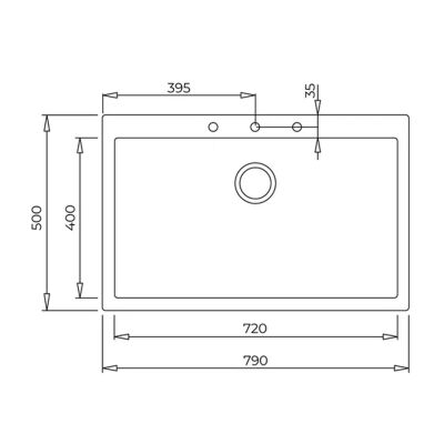 Teka ForSquare 72.40 Tek Hazneli Tegranite Evye Beyaz - 3