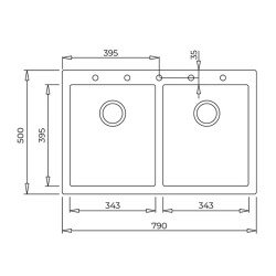 Teka ForSquare 790 TG Çift Hazne Tegranite Evye Stone Grey - 2