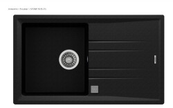 Teka Stone 50 B-TG Tek Hazneli Tegranite Evye Metalik Siyah - Teka