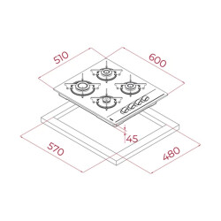 Teka GBE 64002 Gas Built-in Cooker 60 cm Gray Glass - 2