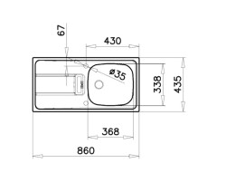 Teka Gravity 45 E-XN 1B 1D Single Bowl Stainless Sink Left - 6