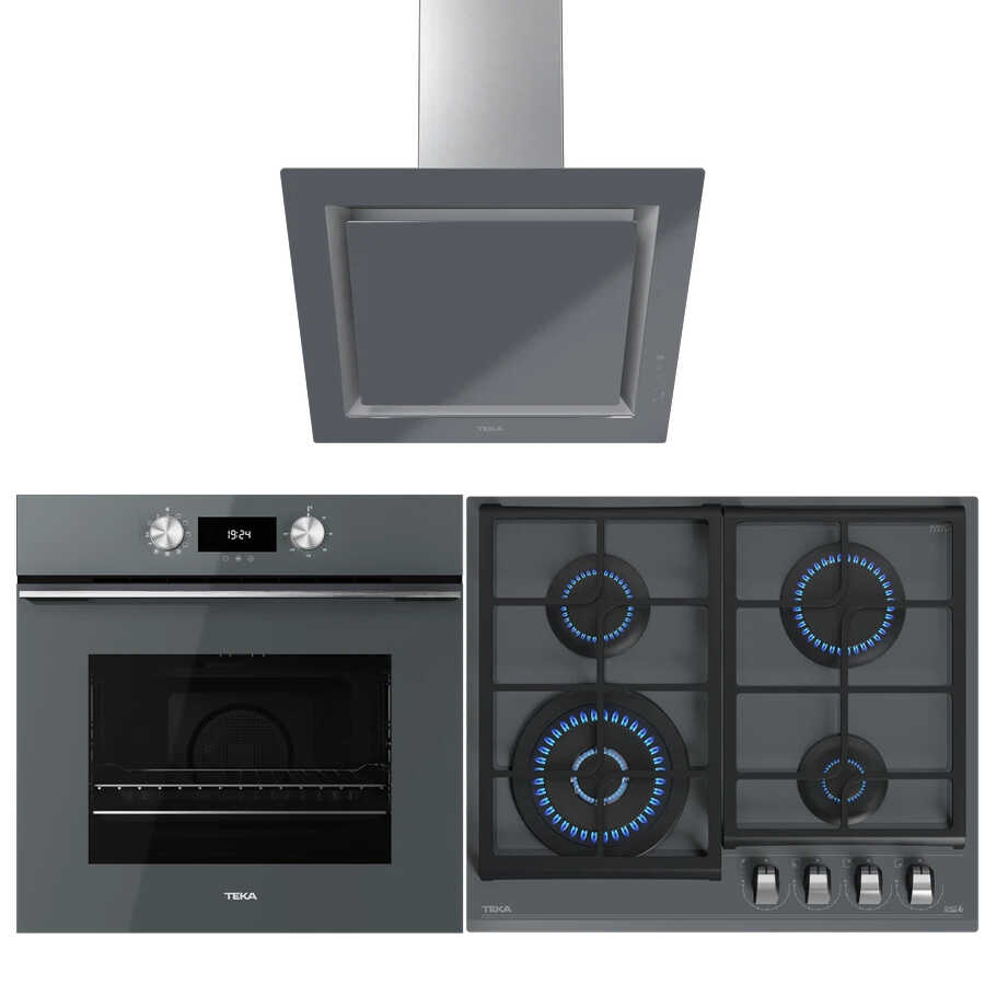 TEKA Gri Üçlü Ankastre Set ( HLB 8400 ST Fırın - GZC 64320 XBN Ocak - DLV 68660 FreshAir Davlumbaz )
