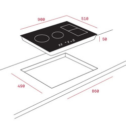 Teka IRF 9480 TFT Black Glass Induction Hob - 3