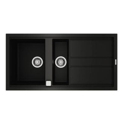 Teka Nova 60 Black Granite Composite Inset Kitchen Sink with Drainer - 1
