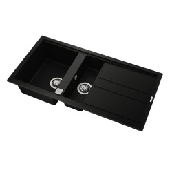 Teka Nova 60 Black Granite Composite Inset Kitchen Sink with Drainer - 2