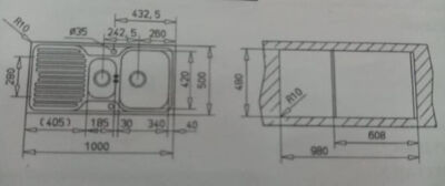 Teka Princess 60 B 1.5 Hazneli Mikroketen Çelik Eviye Sağ - 2