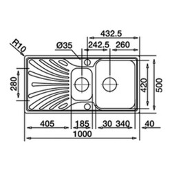 Teka Princess 60 B 1.5 Hazneli Paslanmaz Çelik Eviye Deliksz - 2