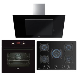 Teka Siyah Üçlü Ankastre Set ( HAK 629 Fırın - GBC 75030 Ocak - DVT 986 Davlumbaz ) - Teka