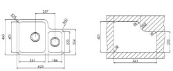 Teka Stage BE 1/2B 625 1.5 Hazne Paslanmaz Çelik Eviye Sağ - 2