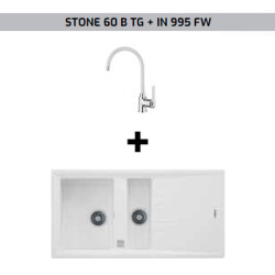 Teka Stone 60 B-TG Beyaz Eviye + IN 995 FW Beyaz Batarya Seti - Teka